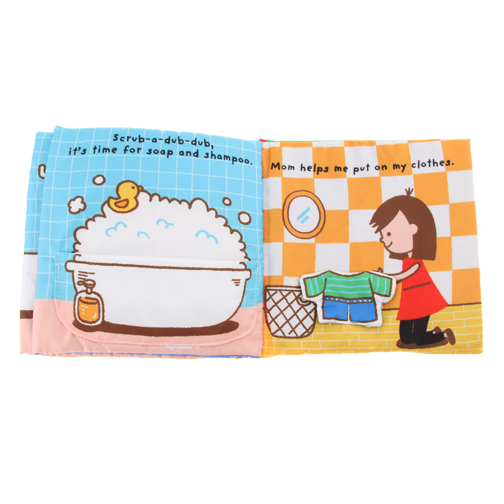 Soft Fabric Cloth Book for Baby Toddlers Early Educational Toy Bath Time