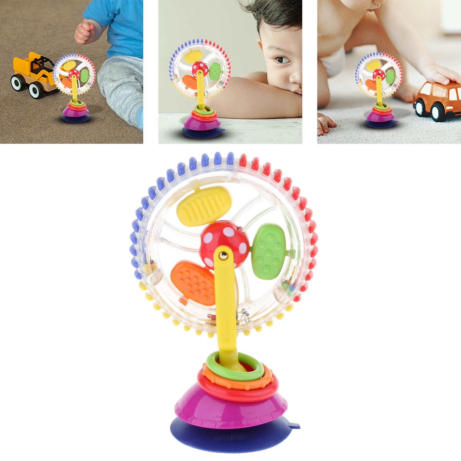 Colorful Rotating Ferris Wheel Toy Activity Center w/ Suction Base, Early Developmental Toy Gift for Baby