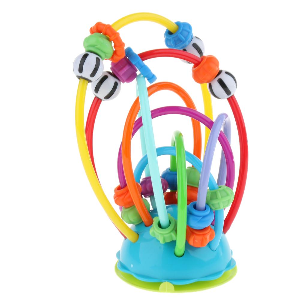 Bead Maze Activity Cube for Baby,Toddler Roller Coaster Sliding Beads with Suction Cups - Classic Developmental Toy for Babies 1 & 2 Year Olds