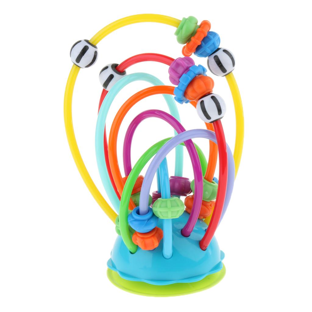 Bead Maze Activity Cube for Baby,Toddler Roller Coaster Sliding Beads with Suction Cups - Classic Developmental Toy for Babies 1 & 2 Year Olds