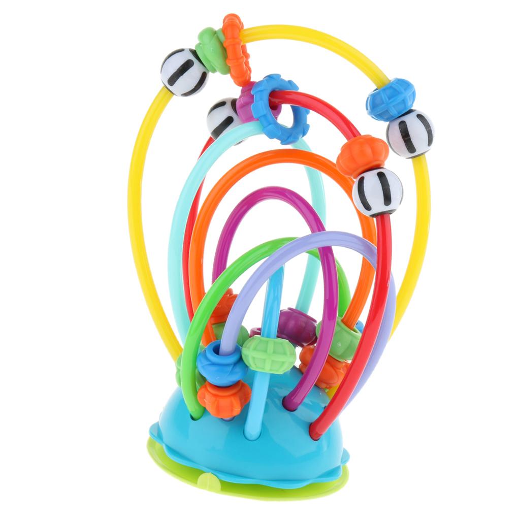 Bead Maze Activity Cube for Baby,Toddler Roller Coaster Sliding Beads with Suction Cups - Classic Developmental Toy for Babies 1 & 2 Year Olds