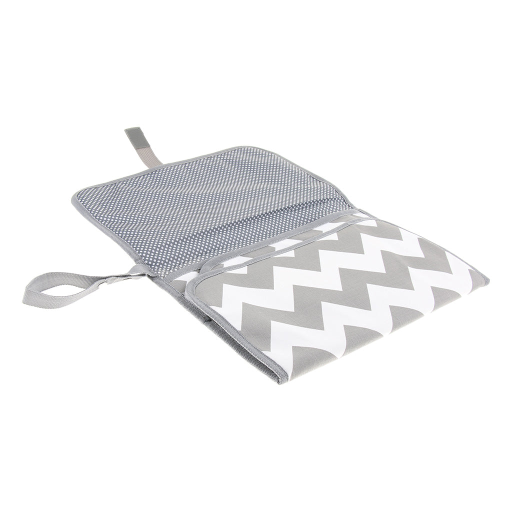 Baby Changing Mat Portable Clutch Diaper Change Pad Station Grey Wave