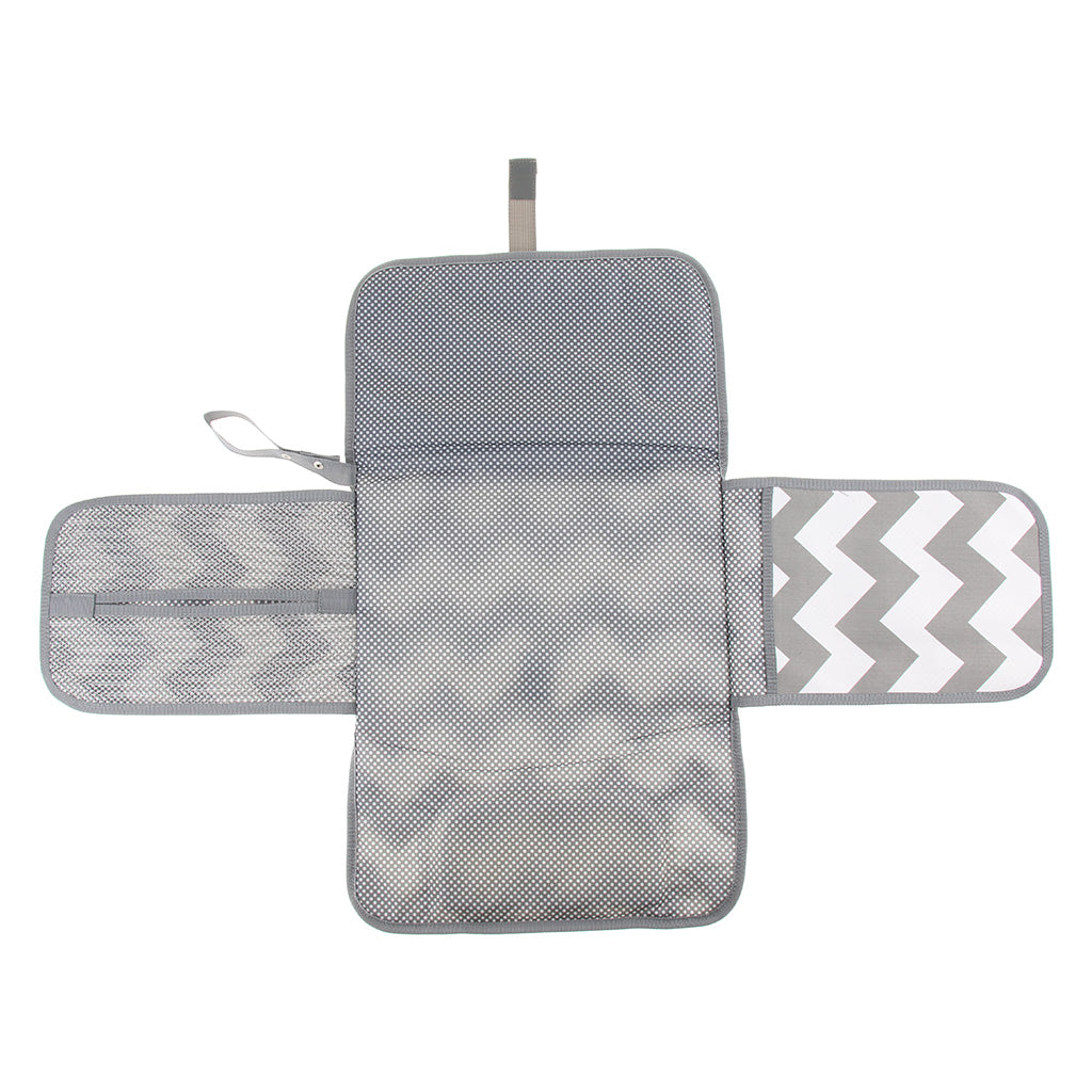 Baby Changing Mat Portable Clutch Diaper Change Pad Station Grey Wave