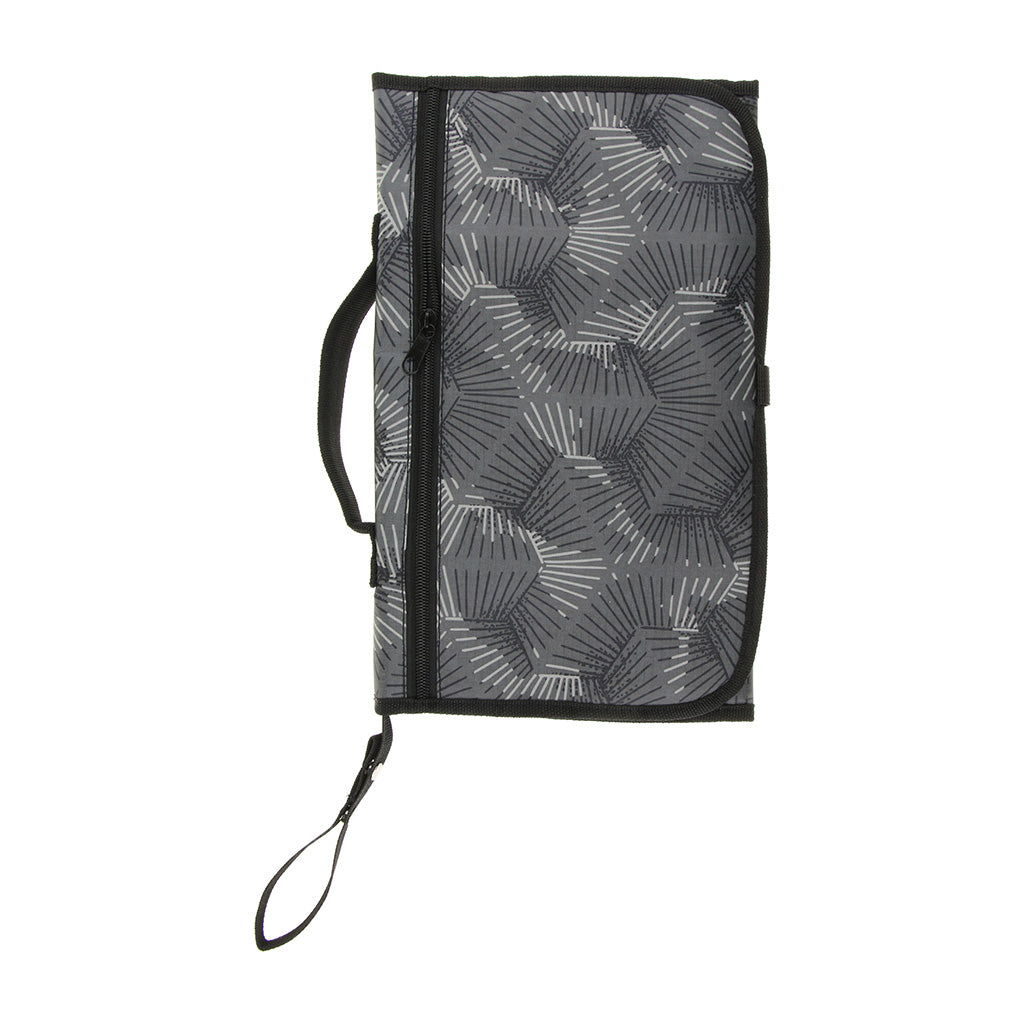 Baby Changing Mat Portable Clutch Diaper Change Pad Station Grey Leaves