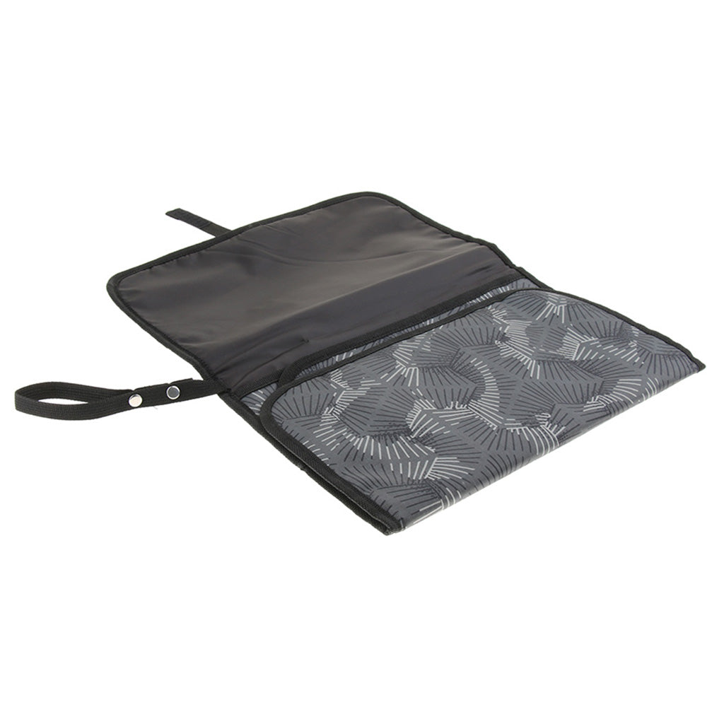 Baby Changing Mat Portable Clutch Diaper Change Pad Station Grey Leaves