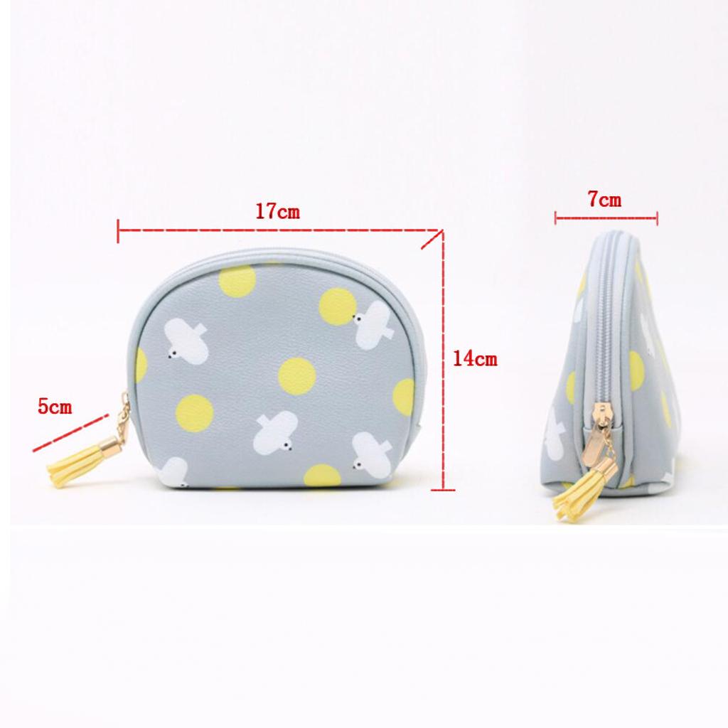 Cute Mini PU Leather Coin Bag Change Purse Wallet Key Pouch Women Girls Light Gray