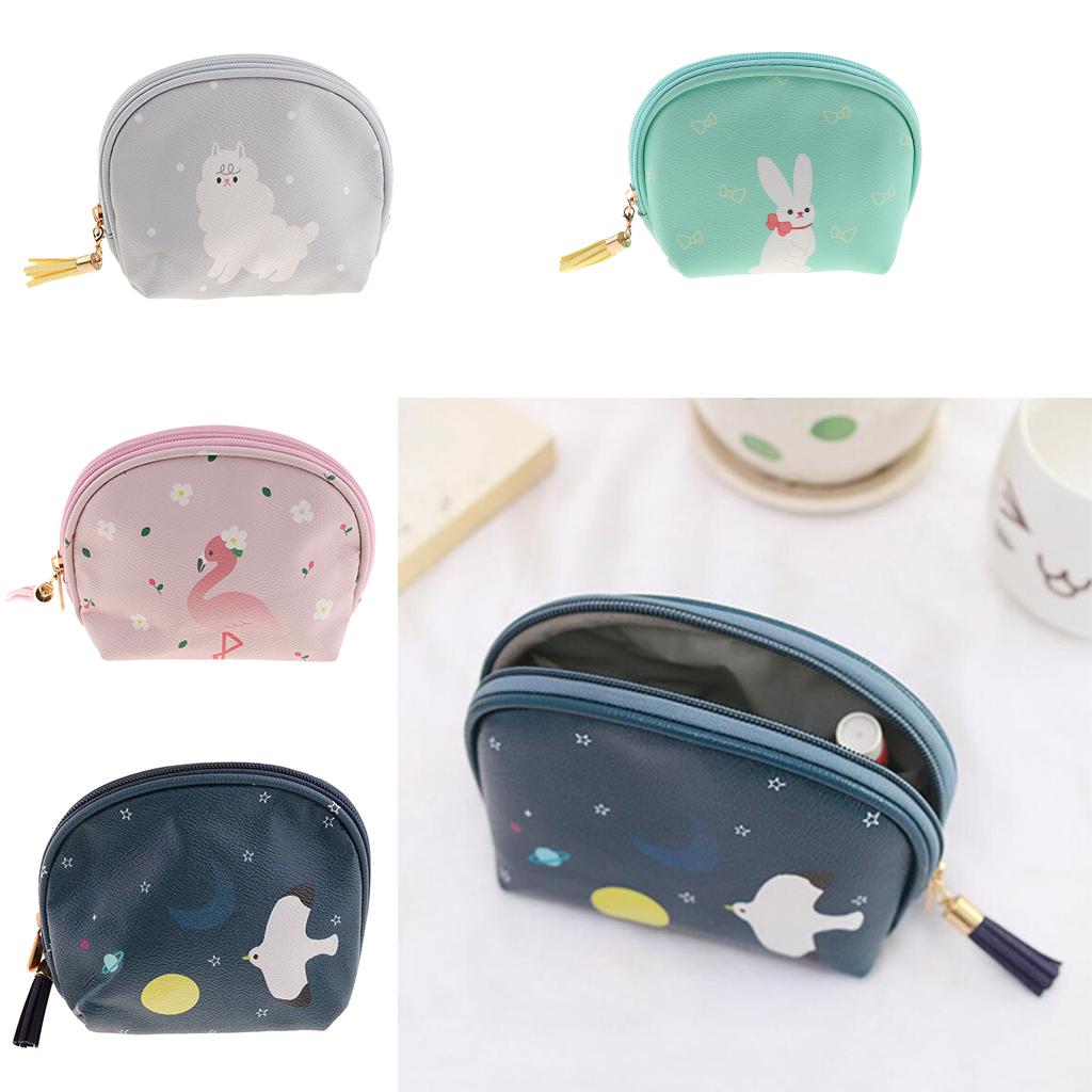 Cute Mini PU Leather Coin Bag Change Purse Wallet Key Pouch Women Girls Light Gray