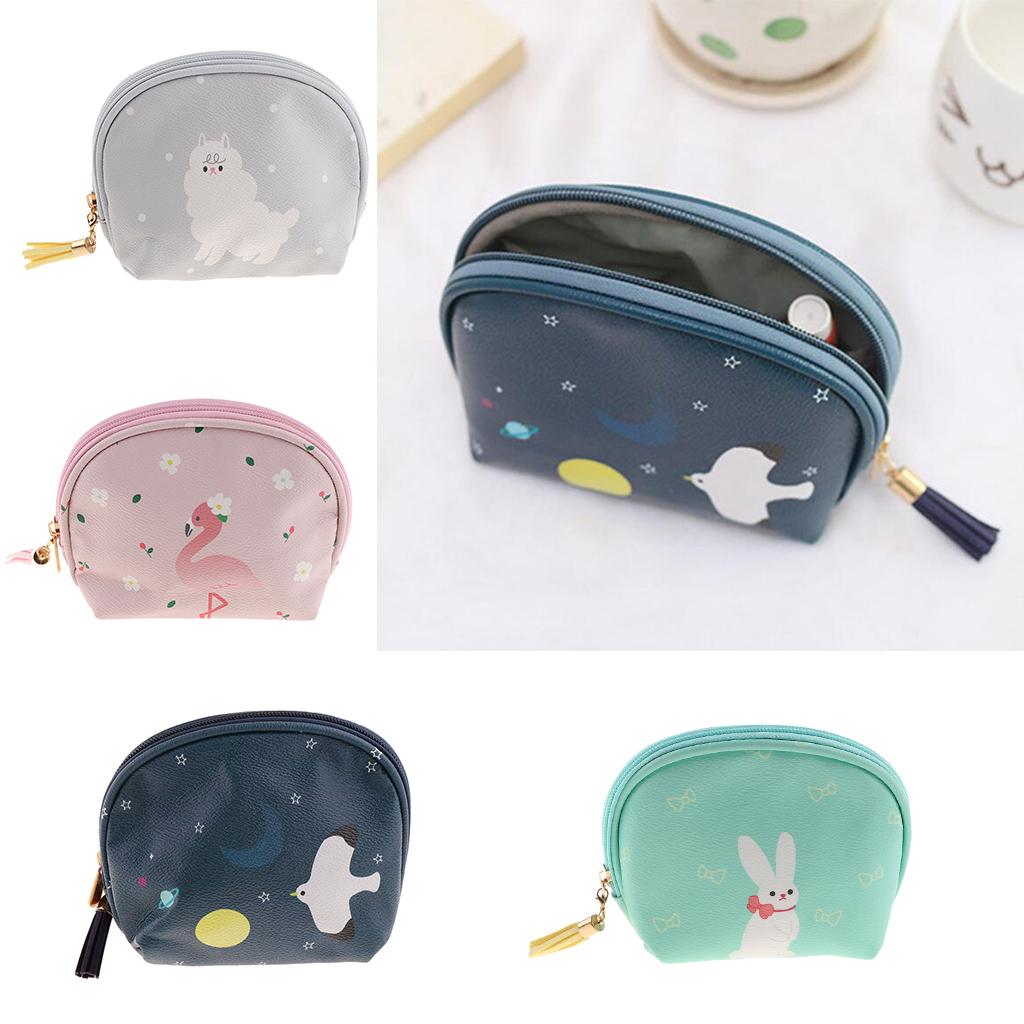 Cute Mini PU Leather Coin Bag Change Purse Wallet Key Pouch Women Girls Light Gray