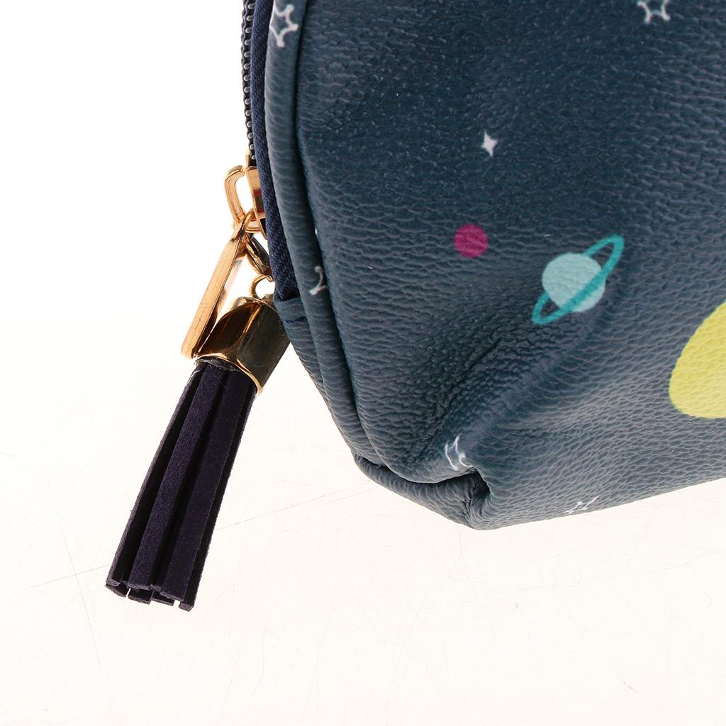Cute Mini PU Leather Coin Bag Change Purse Wallet Key Pouch Women Girls Navy Blue