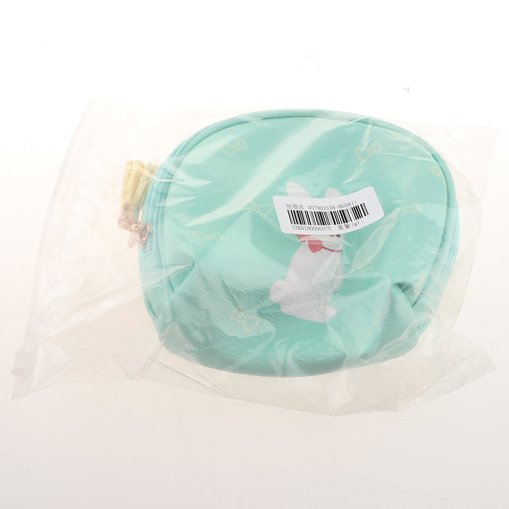 Cute Mini PU Leather Coin Bag Change Purse Wallet Key Pouch Women Girls Light Blue