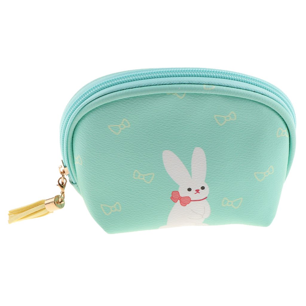 Cute Mini PU Leather Coin Bag Change Purse Wallet Key Pouch Women Girls Light Blue