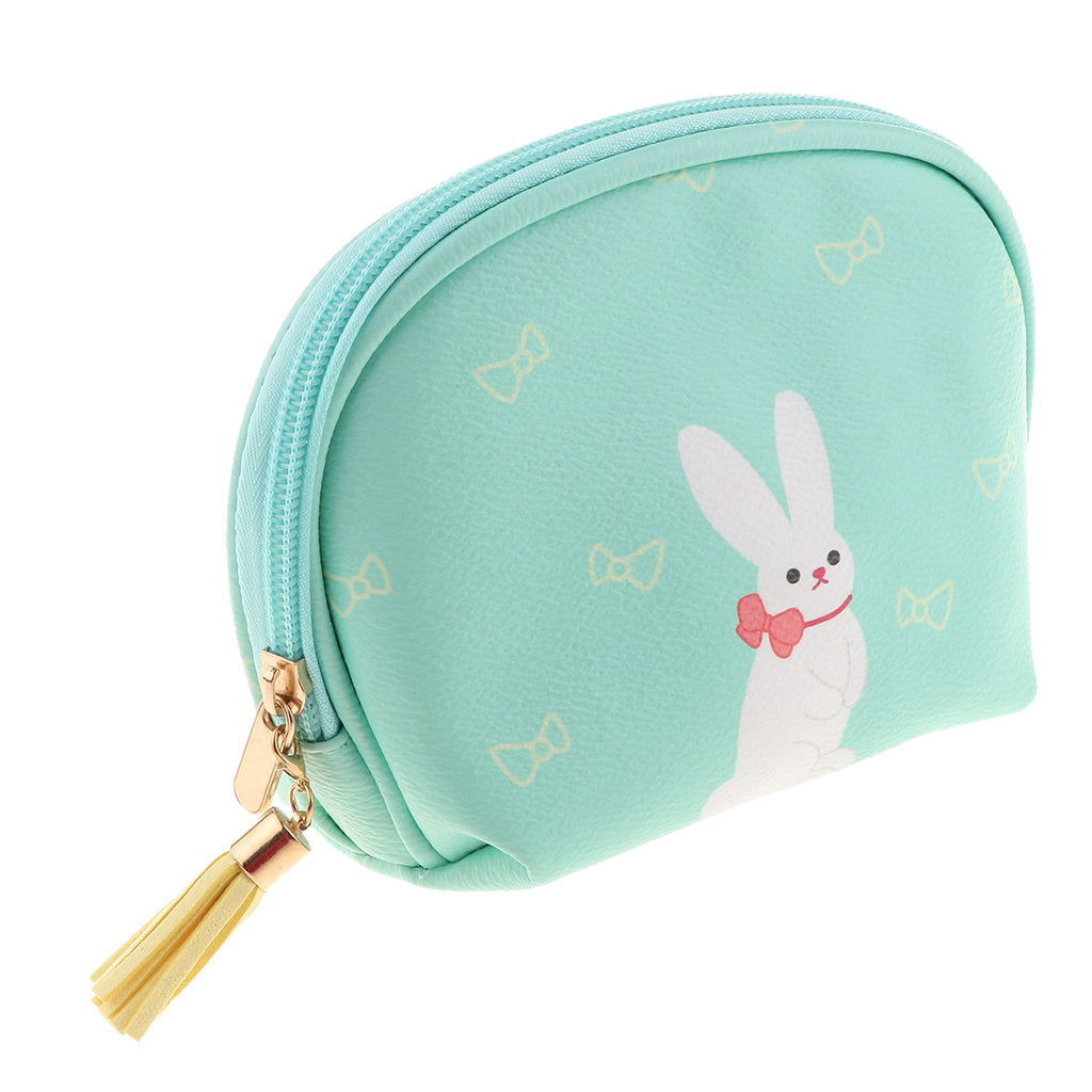 Cute Mini PU Leather Coin Bag Change Purse Wallet Key Pouch Women Girls Light Blue