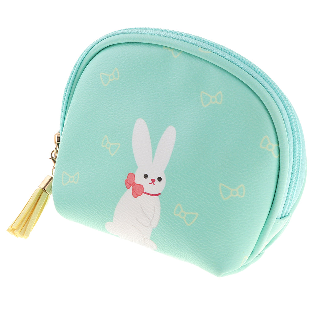Cute Mini PU Leather Coin Bag Change Purse Wallet Key Pouch Women Girls Light Blue