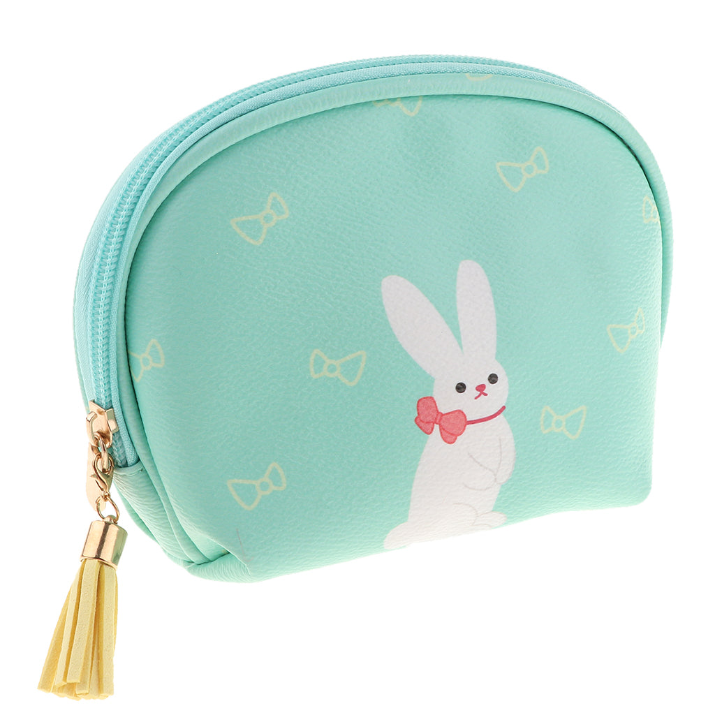 Cute Mini PU Leather Coin Bag Change Purse Wallet Key Pouch Women Girls Light Blue