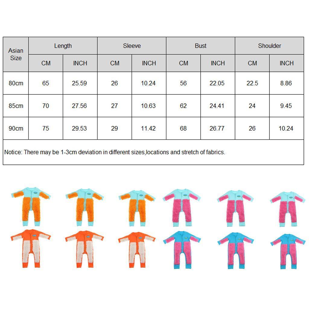 Romper Outfit Floors Cleaning Swob Jumpsuit Light Blue+Orange 90cm