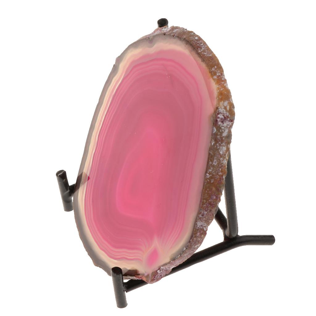 Natural Agate Ornaments Rock Crystal Quartz for Table Display Decor Pink