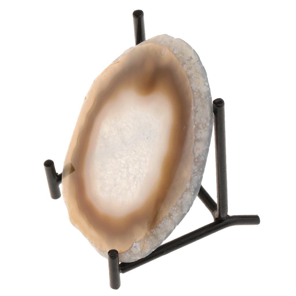 Natural Agate Ornaments Rock Crystal Quartz for Table Display Decor Brown