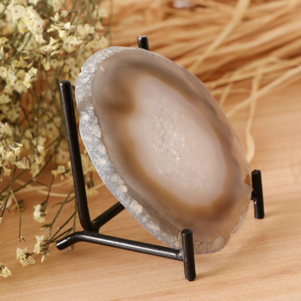 Natural Agate Ornaments Rock Crystal Quartz for Table Display Decor Brown