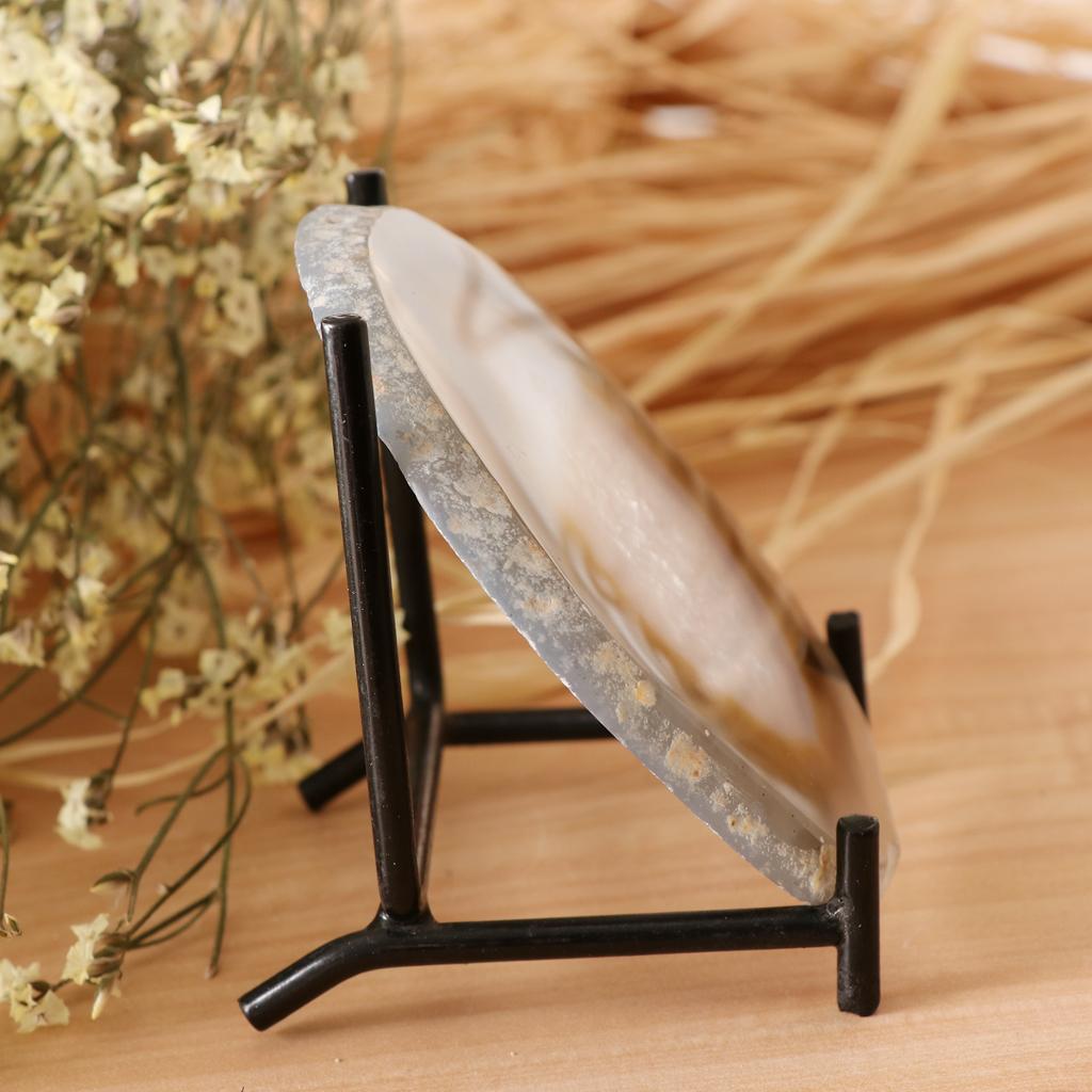 Natural Agate Ornaments Rock Crystal Quartz for Table Display Decor Brown