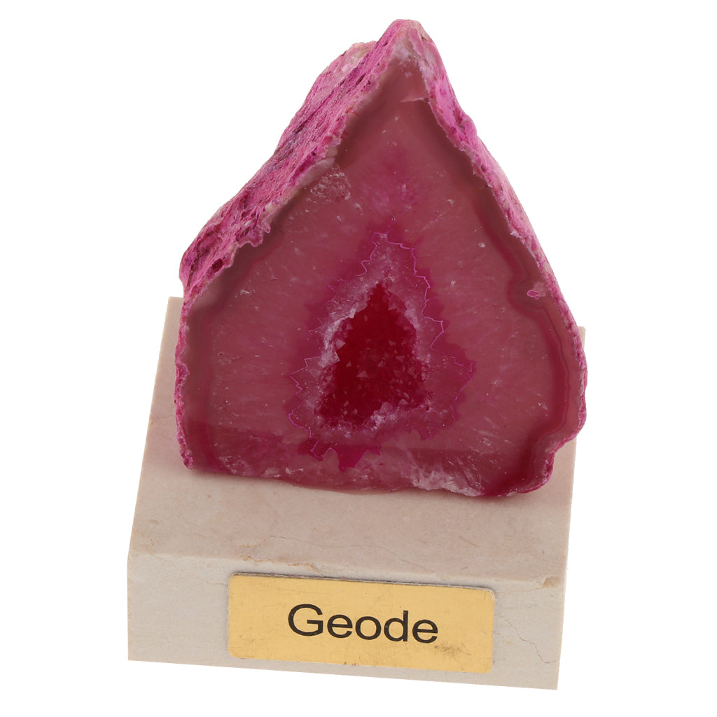 Natural Crystal Geode Fluorite Ornaments Rock for Table Decoration Pink