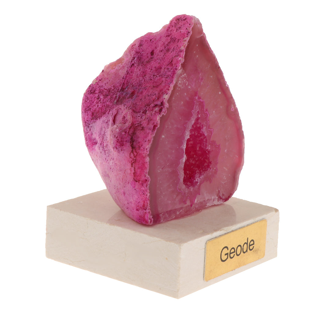 Natural Crystal Geode Fluorite Ornaments Rock for Table Decoration Pink