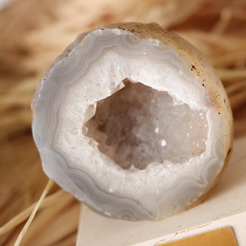 Natural Crystal Geode Fluorite Ornaments Rock for Table Decoration Brown