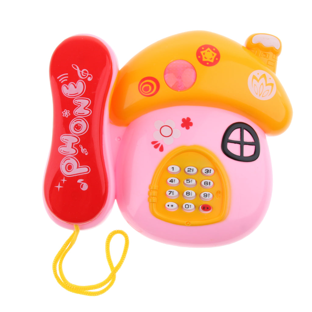 Musical Light Educational Learning Play Mushroom Telephone Toy for Kids Baby