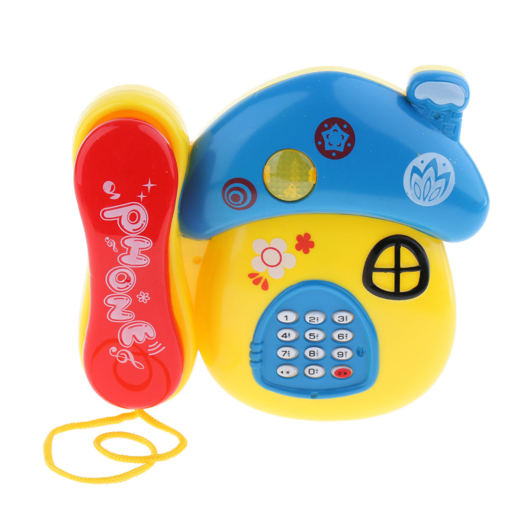 Musical Light Educational Learning Play Mushroom Telephone Toy for Kids Baby