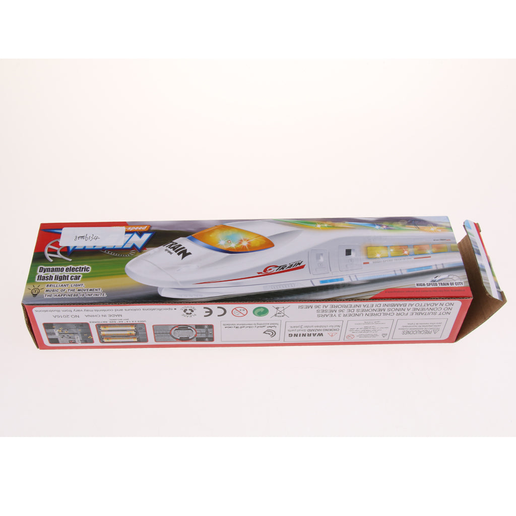 Colorful 3D Lighting Electric Train Toy with Music goes Around and Changes Directions on Contact Locomotive Railway Playset