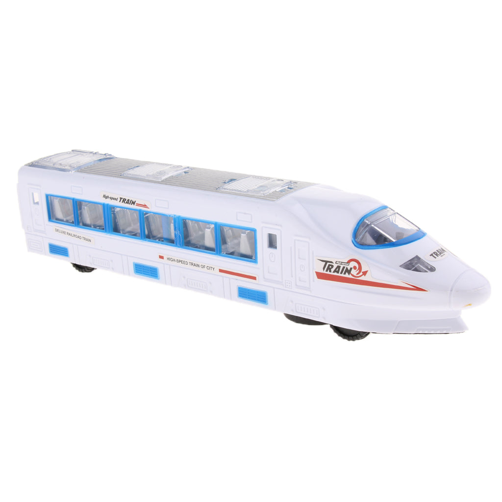Colorful 3D Lighting Electric Train Toy with Music goes Around and Changes Directions on Contact Locomotive Railway Playset