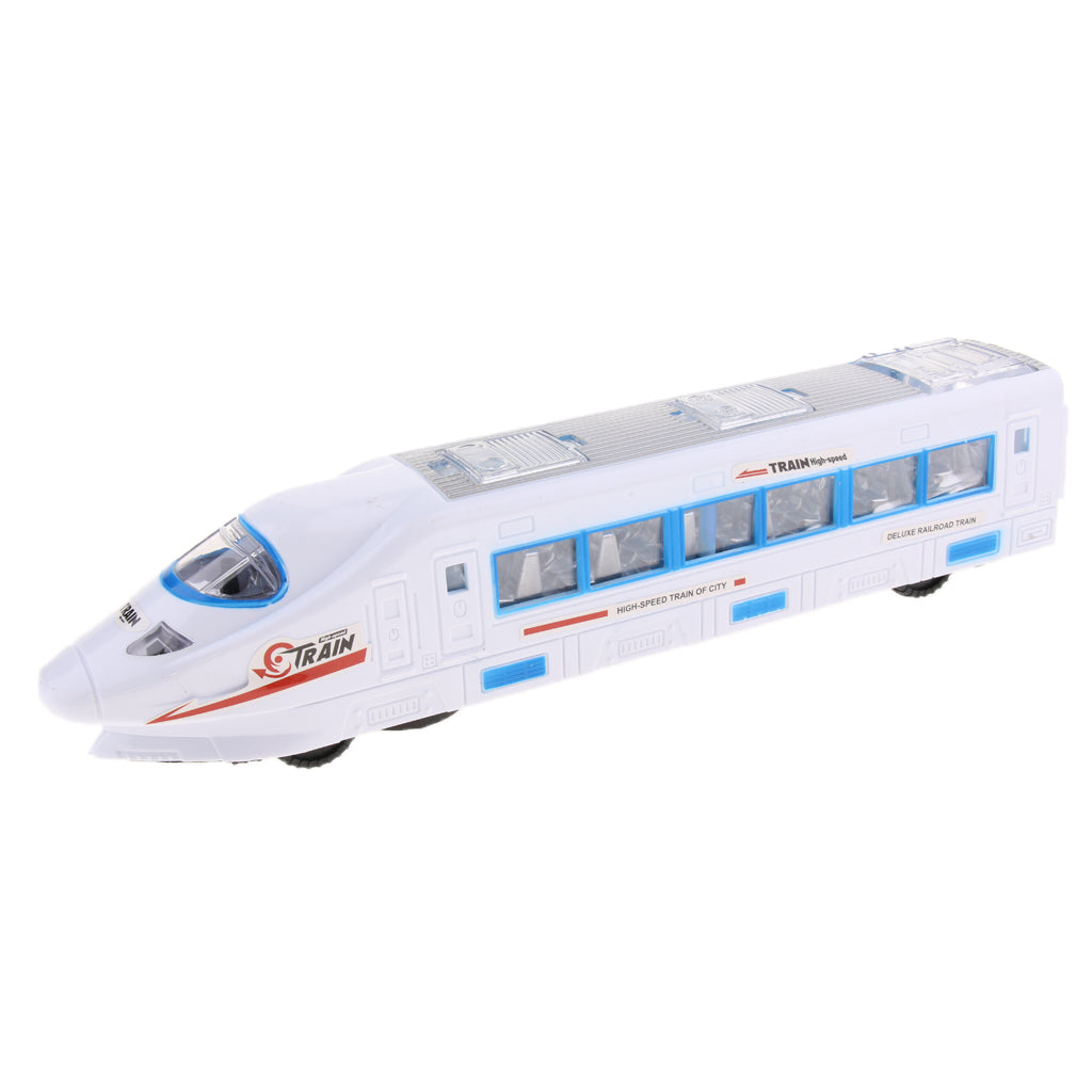 Colorful 3D Lighting Electric Train Toy with Music goes Around and Changes Directions on Contact Locomotive Railway Playset