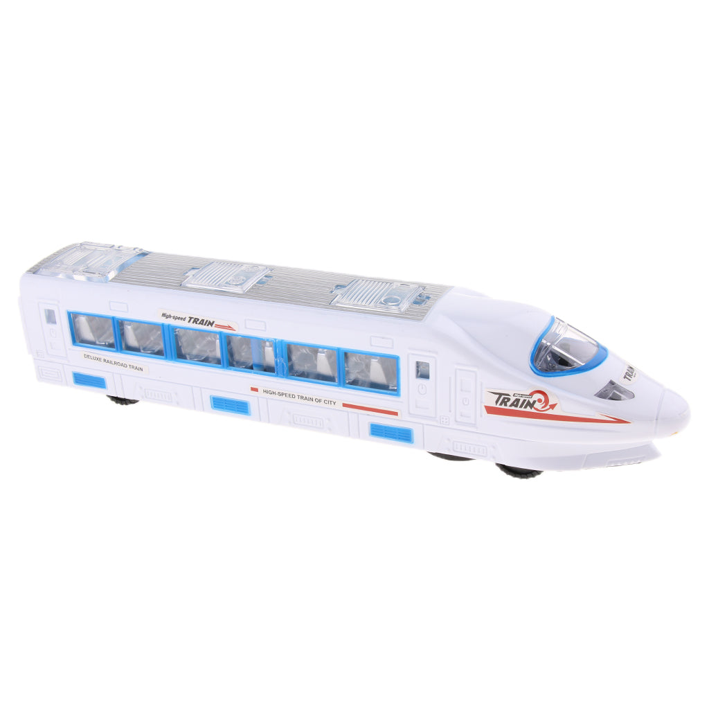 Colorful 3D Lighting Electric Train Toy with Music goes Around and Changes Directions on Contact Locomotive Railway Playset