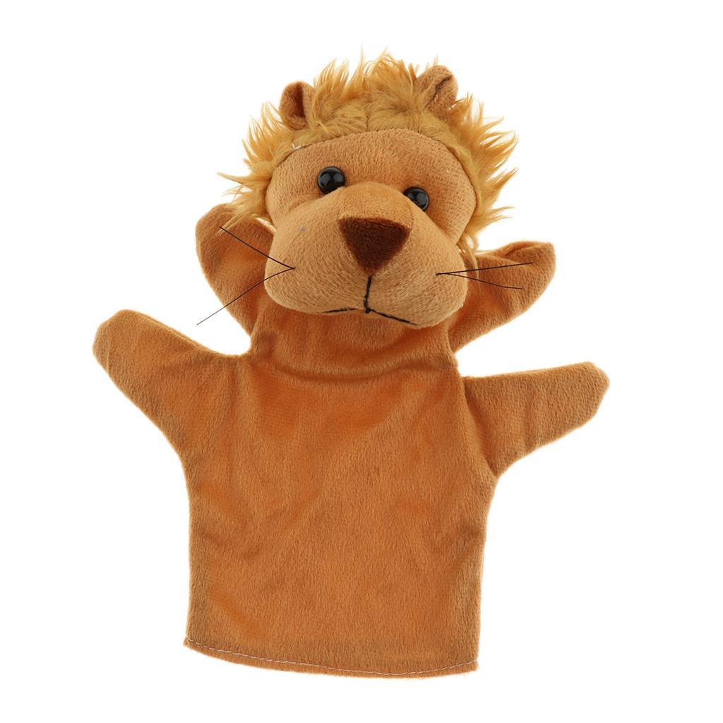 Story Learning Kids Zoo Plush Toy Animal Hand Glove Puppets Lion