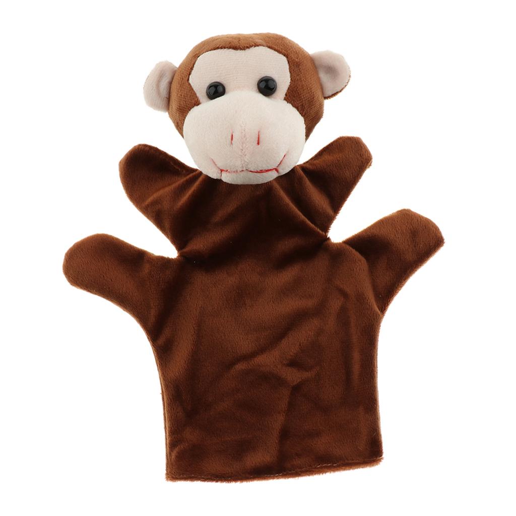 Story Learning Kids Zoo Plush Toy Animal Hand Glove Puppets Monkey