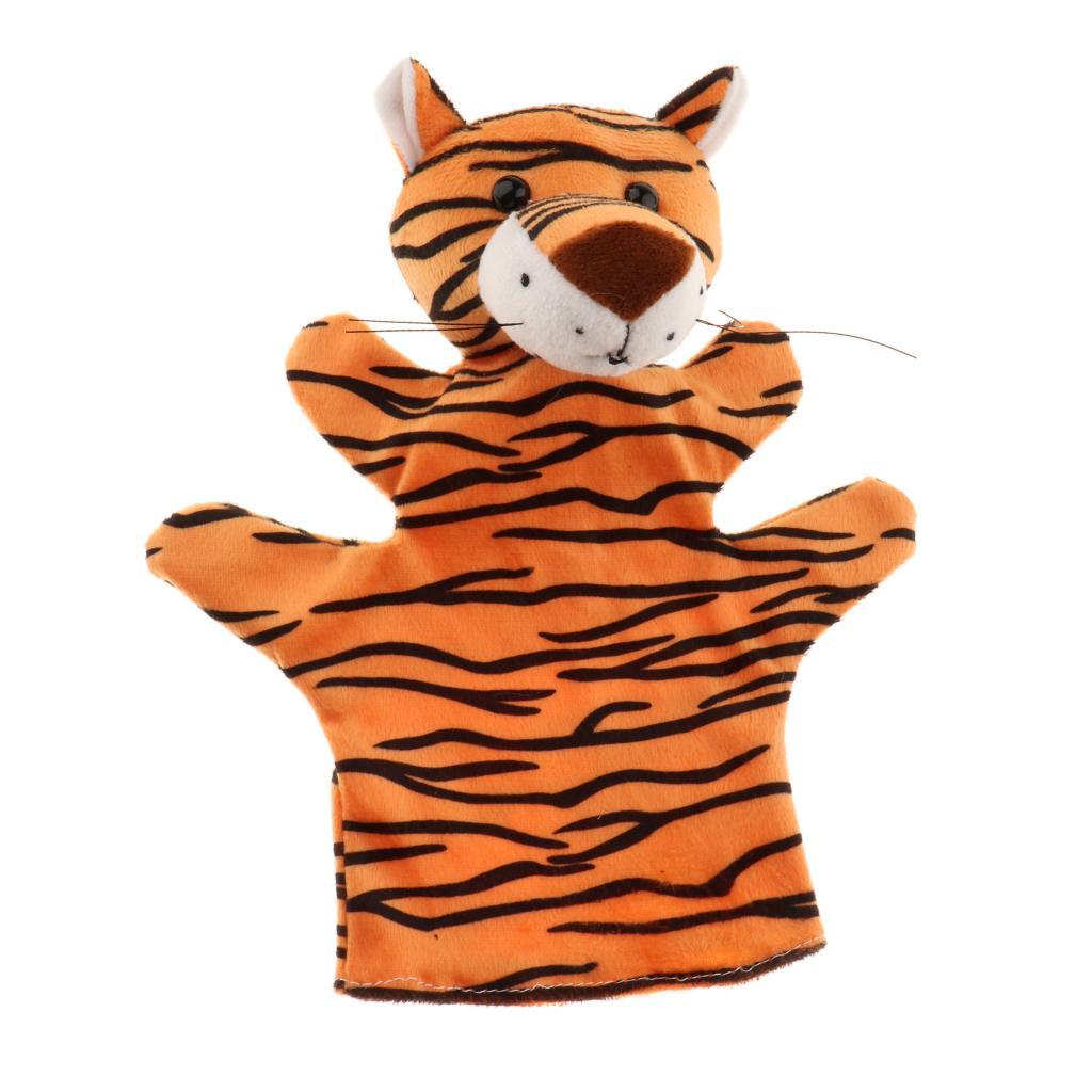 Soft Plush Animal Hand Puppets for Kids Adults Imaginative Play Gift Tiger