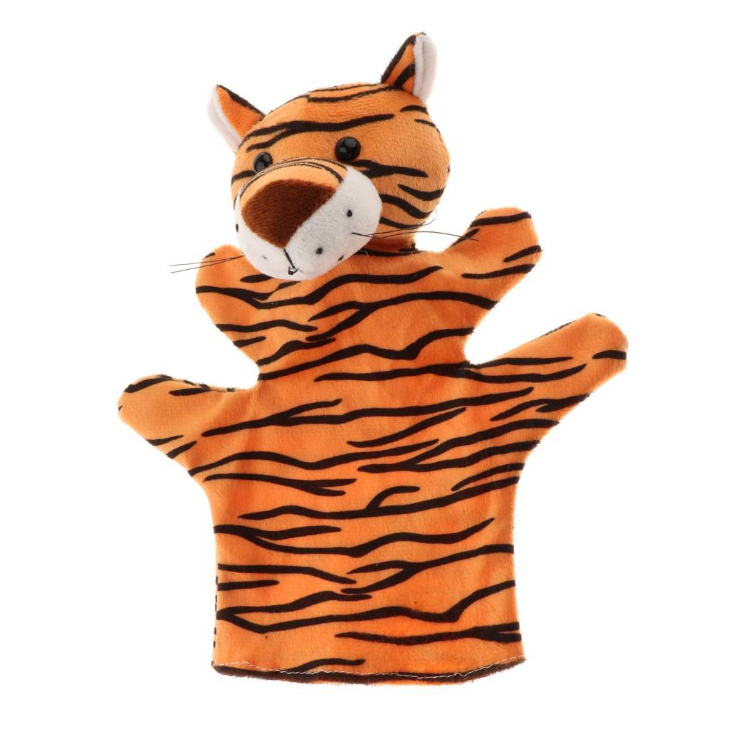 Soft Plush Animal Hand Puppets for Kids Adults Imaginative Play Gift Tiger