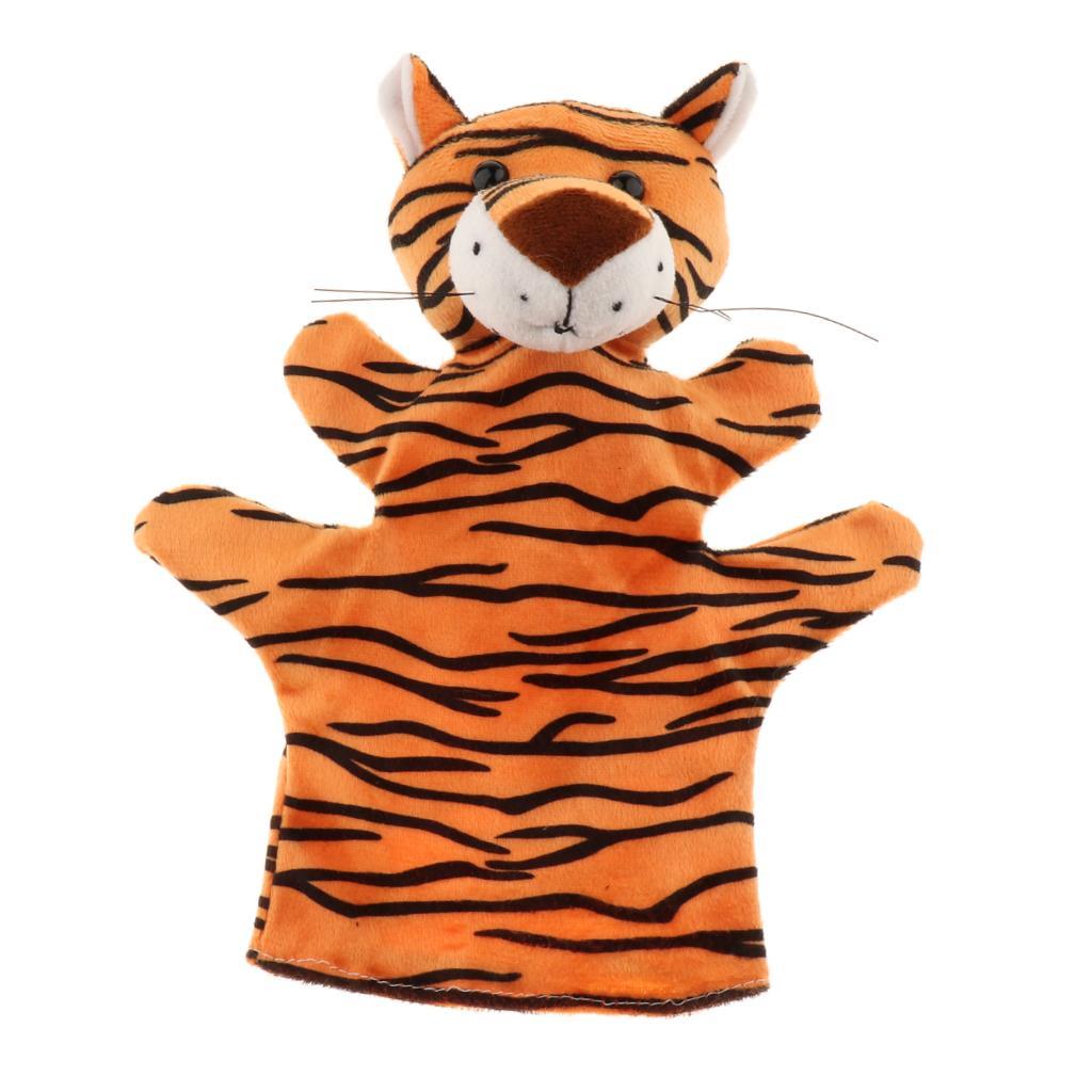 Soft Plush Animal Hand Puppets for Kids Adults Imaginative Play Gift Tiger