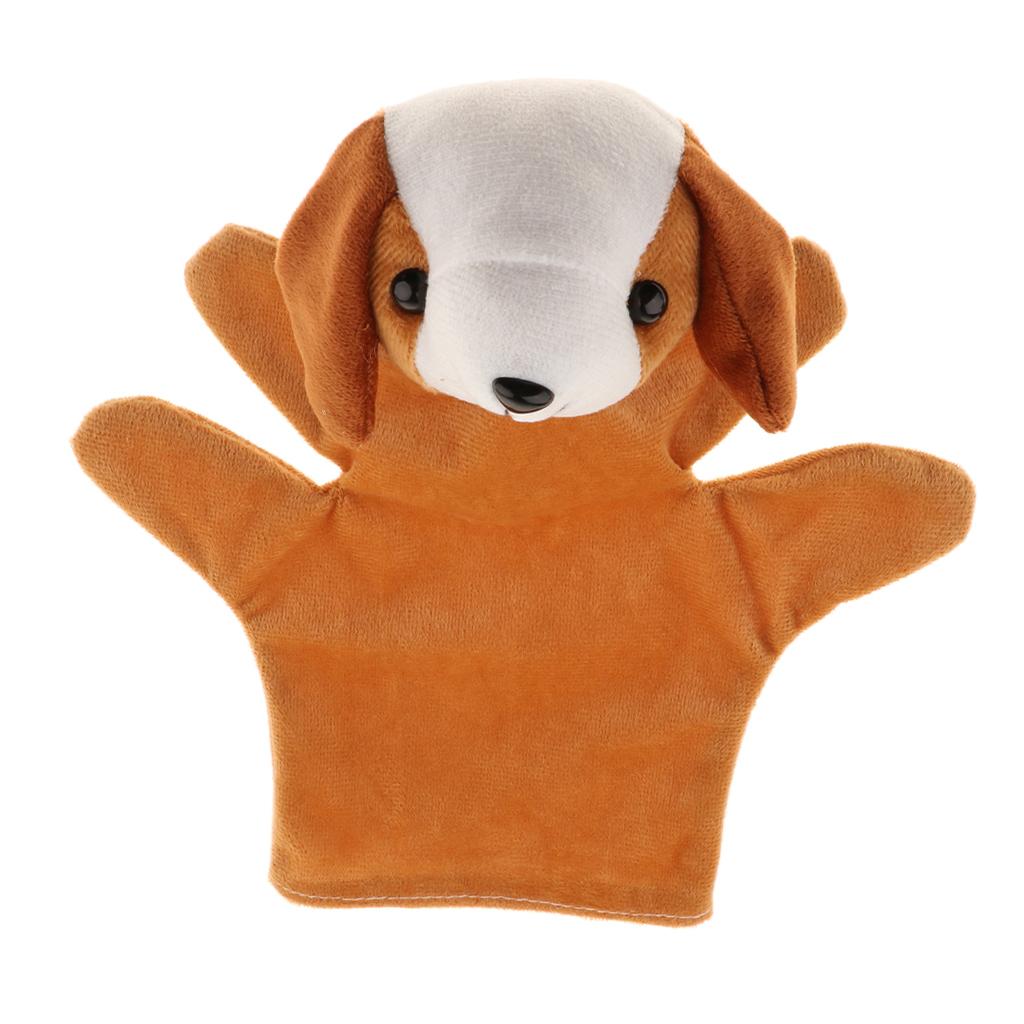 Soft Plush Animal Hand Puppets for Kids Adults Imaginative Play Gift Dog