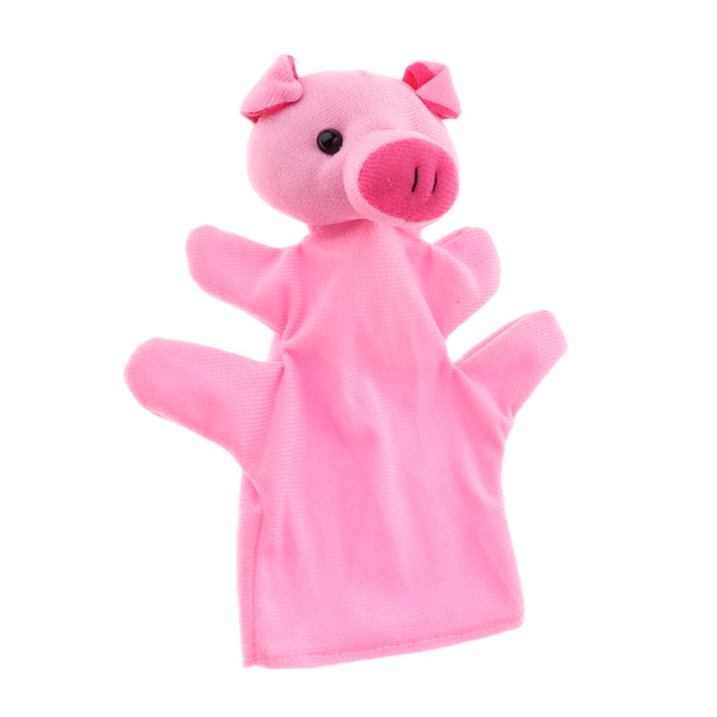 Soft Plush Animal Hand Puppets for Kids Adults Imaginative Play Gift Pig