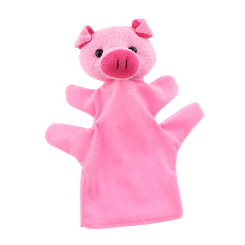 Soft Plush Animal Hand Puppets for Kids Adults Imaginative Play Gift Pig
