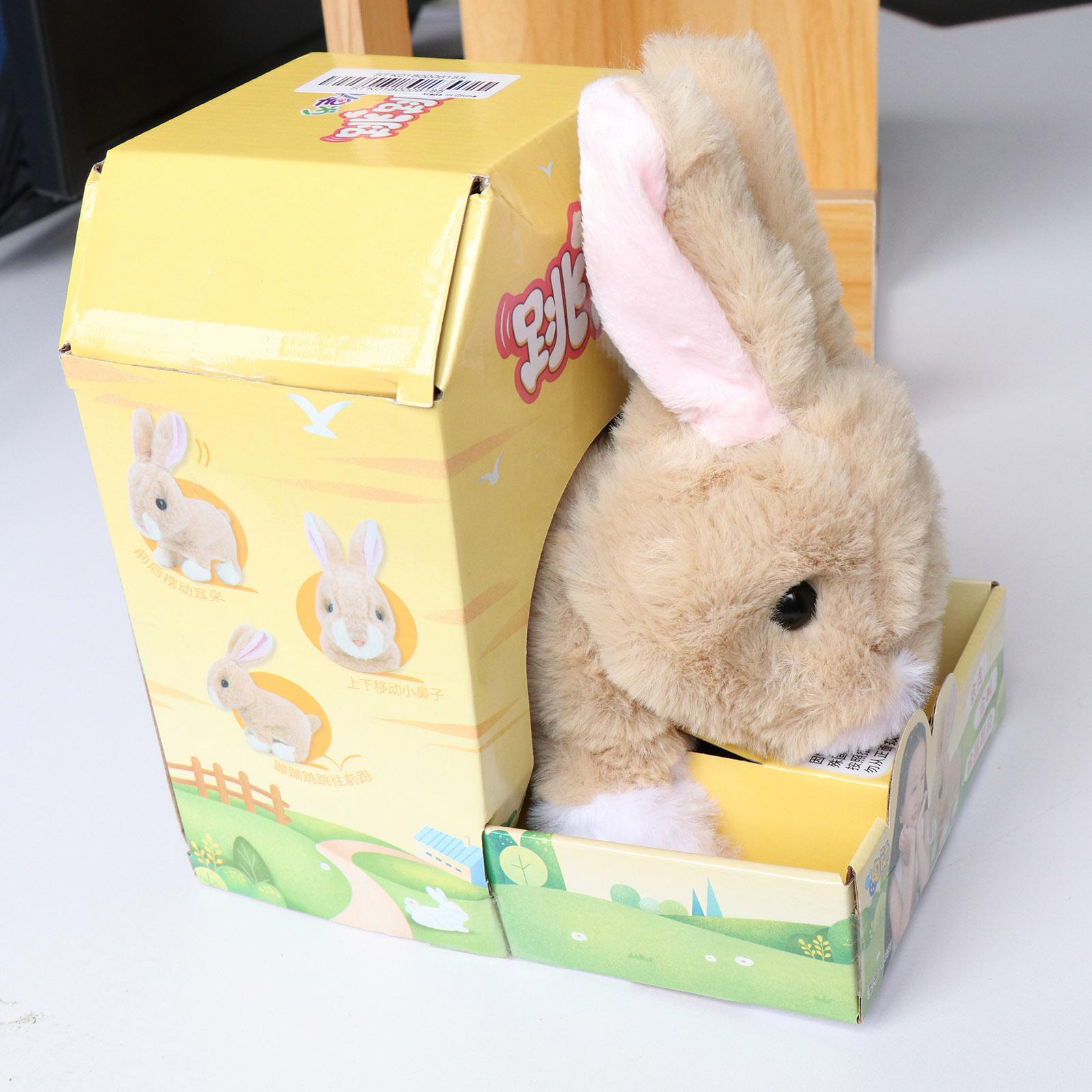 Cuddly Electronic Interactive Naughty Rabbit Toys Electric Robotic Pets Walk, Waggle Ears, & Move Nose for Children Gift