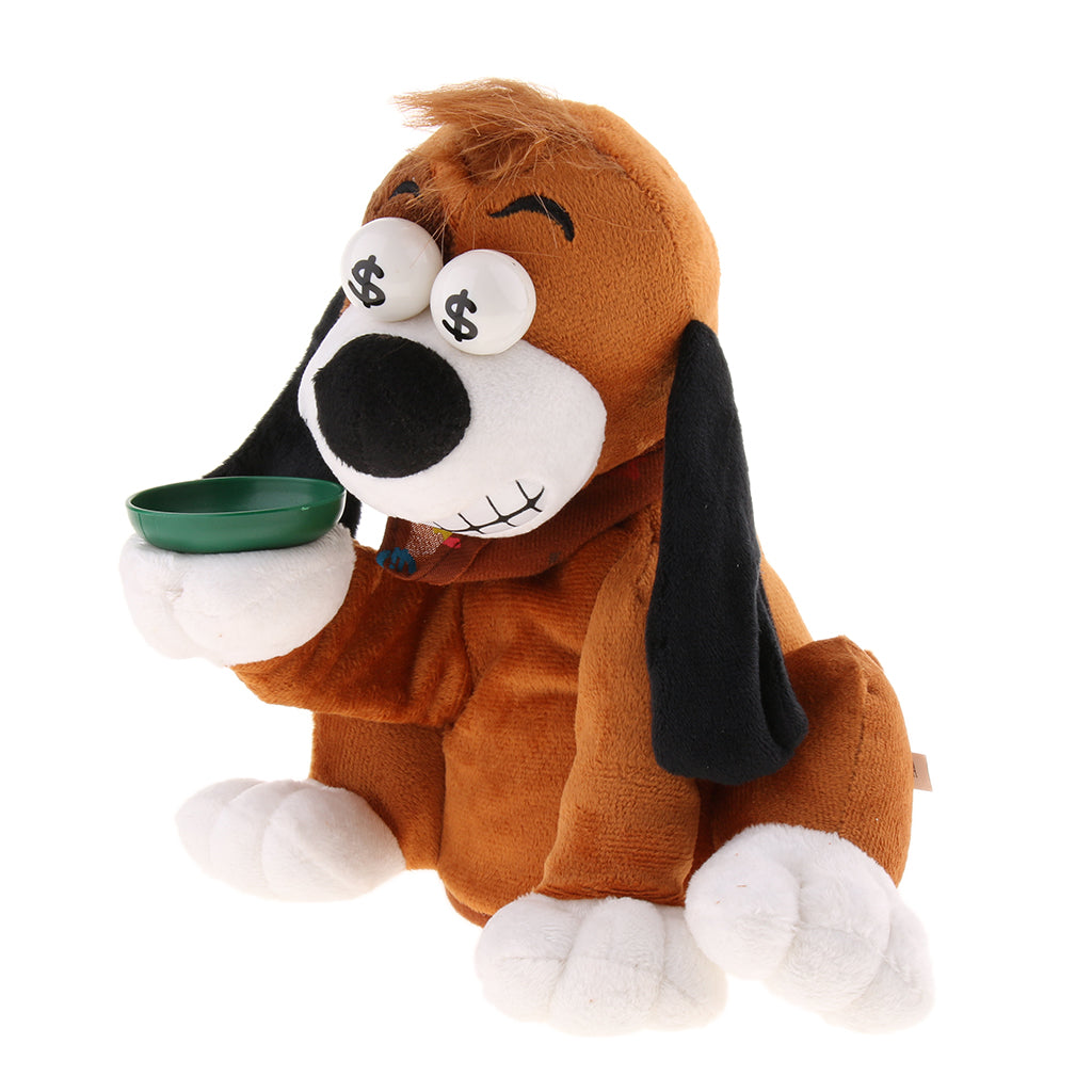 Electric Plush Toy Dog Laughing & Swing Coin Interactive Kids Birthday Gift