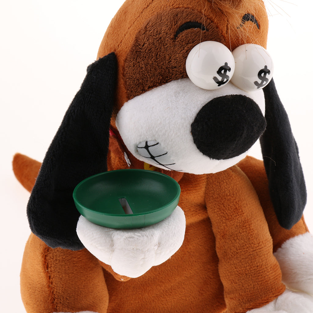 Electric Plush Toy Dog Laughing & Swing Coin Interactive Kids Birthday Gift