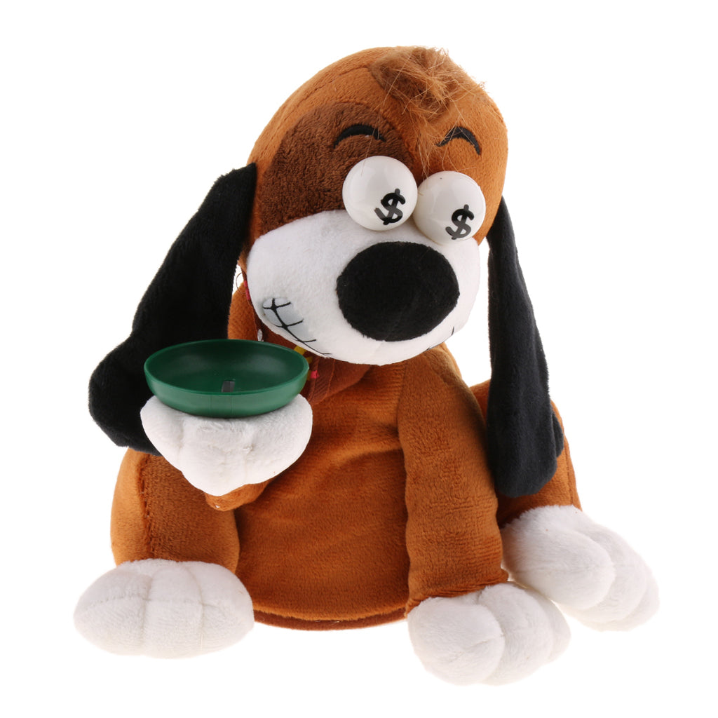 Electric Plush Toy Dog Laughing & Swing Coin Interactive Kids Birthday Gift