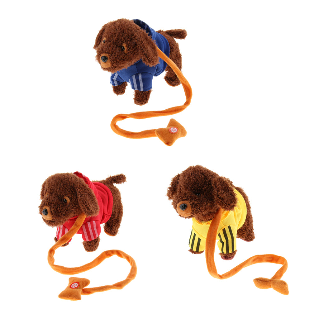 Kids Plush Electronic Pets Leash Remote Control Walking Teddy Dog Red