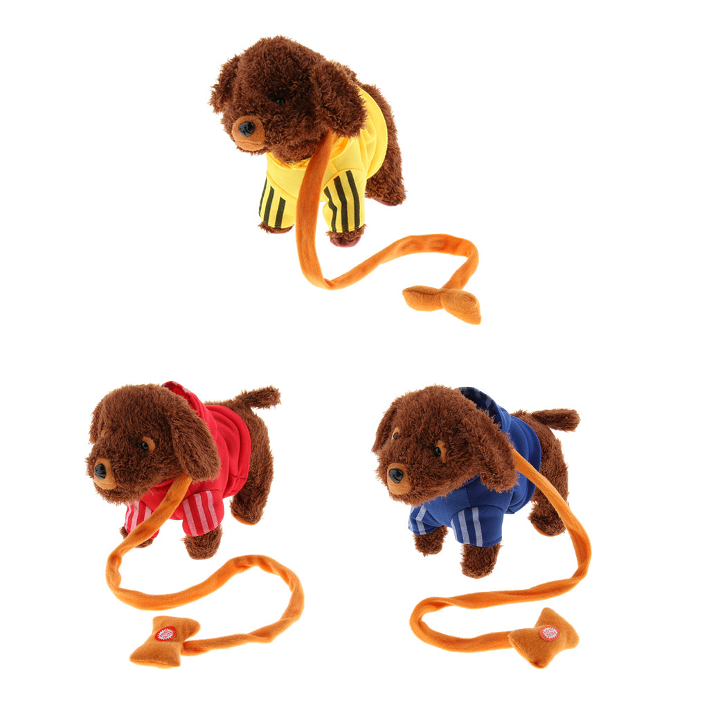 Kids Plush Electronic Pets Leash Remote Control Walking Teddy Dog Red