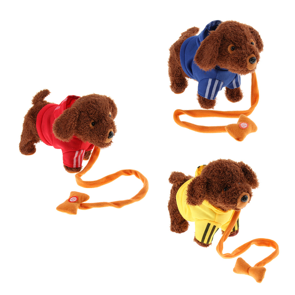 Kids Plush Electronic Pets Leash Remote Control Walking Teddy Dog Red