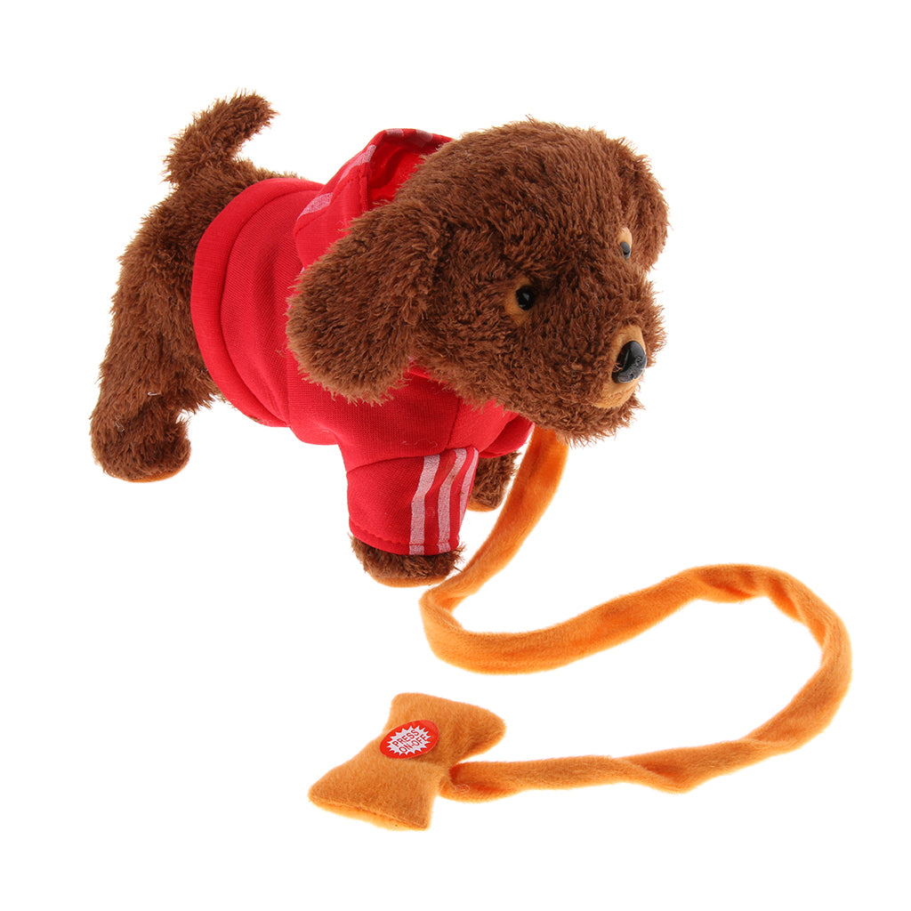 Kids Plush Electronic Pets Leash Remote Control Walking Teddy Dog Red