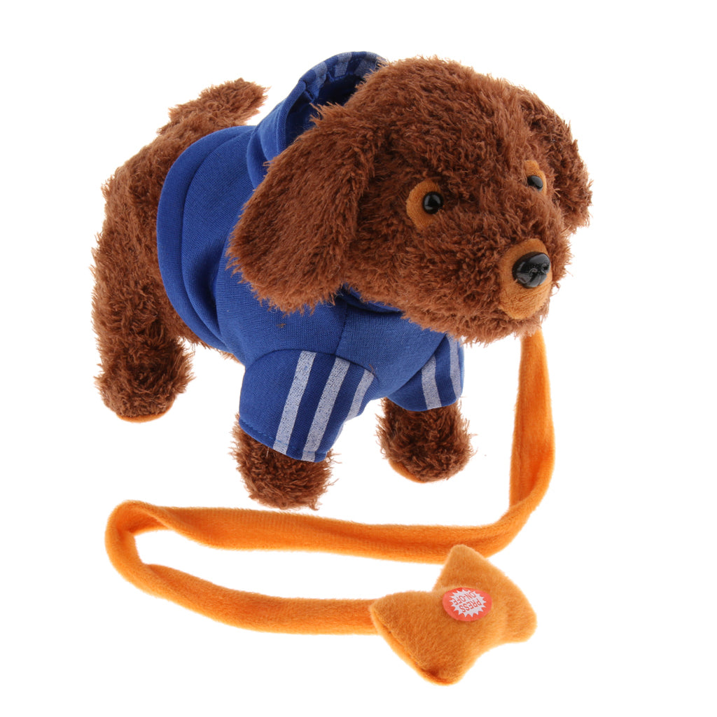 Kids Plush Electronic Pets Leash Remote Control Walking Teddy Dog Blue