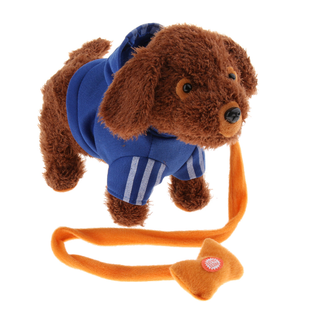 Kids Plush Electronic Pets Leash Remote Control Walking Teddy Dog Blue